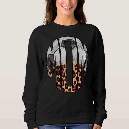 Fußball Mama Leopard Muttertag Fußball Mama Sweatshirt (Vorderseite)