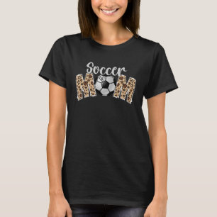 Fußball-Mama-Leoparden-Druck Süße Muttertags-Sport T-Shirt