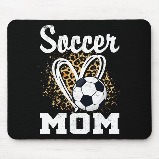 Fußball-Mama-Leoparden-Herz Mousepad (Vorne)