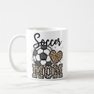 Fußball-Mama Leopardendruck Fußball-Mama Muttertag Kaffeetasse