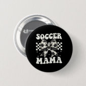 Fußball-Mama Lustige Kokette Schleife Mutter Mutti Button (Vorne & Hinten)
