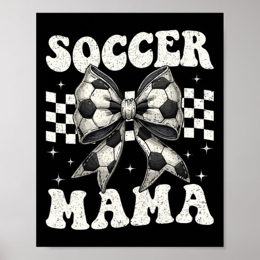 Fußball-Mama Lustige Kokette Schleife Mutter Mutti Poster (Vorne)