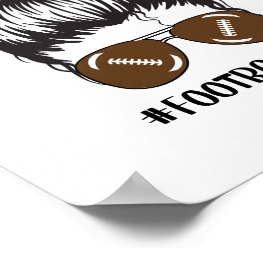 Fußball Mama Messy Bun Haare Sonnenbrille Funny Ma Poster (Ecke)