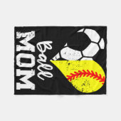 Fußball-Mama mit Herz lustig weich Fleecedecke (Vorderseite (Horizontal))