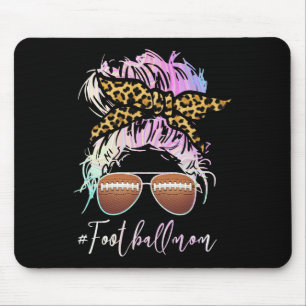 Fußball-Mama mit Leopard-Printmedien und Messing B Mousepad
