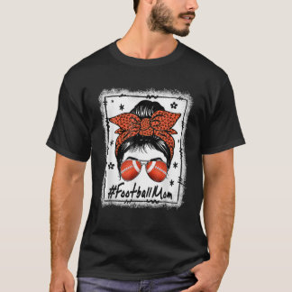 Fußball Mama mit Leopard und Messy Bun Mother's D T-Shirt