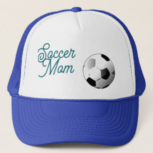 Fußball-Mama-Mütze Blau und Weiß Truckerkappe