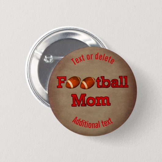 Fußball-Mama Niedlich Personalisiert Button (Vorne & Hinten)