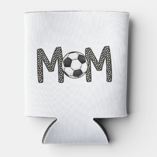 Fußball-Mama Polka Dot Soccer Ball Custom Dosenkühler (Vorderseite)