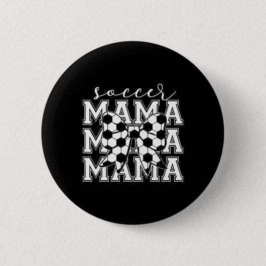 Fußball-Mama Retro Groovy Fußball Softbyll Mama  Button (Vorderseite)