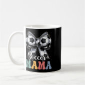 Fußball-Mama Retro Groovy Fußball Softbyll-Mutter Kaffeetasse (Links)