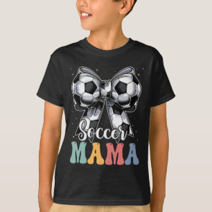 Fußball-Mama Retro Groovy Fußball Softbyll-Mutter T-Shirt