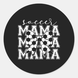 Fußball-Mama Retro Groovy Fußball Softll Mama  Runder Aufkleber