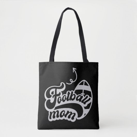 Fußball-Mama-Schriftzug Schwarze Tote-Tasche Tasche (Vorderseite)