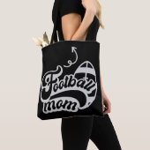 Fußball-Mama-Schriftzug Schwarze Tote-Tasche Tasche (Von Nahem)
