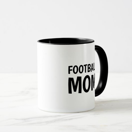 Fußball-Mama, Schwarz-weiße Zwei-Tone-Kaffee-Tasse Tasse (VorderseiteRechts)