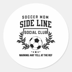 Fußball-Mama-Seitenaus-Sozialclub - Fußball-Spielt Runder Aufkleber