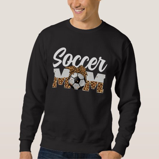 Fussball-Mama-Spieltag Frauen Leopard Muttertag Sweatshirt (Vorderseite)