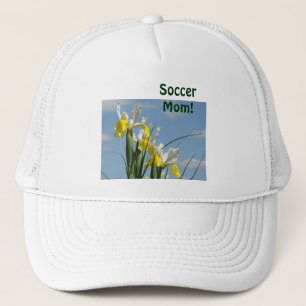 Fußball-Mama! Sporthüte Iris Blumen Blauer Himmel Truckerkappe