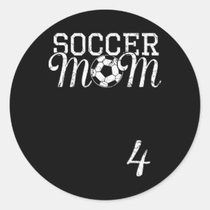 Fußball-Mama-Trikot Nummer 4 Lieblingsspieler #4 T Runder Aufkleber