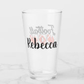 Fußball-Mama und Name Glass Glas (Rückseite)