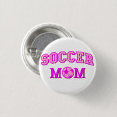 Fußball-Mama Zeichnend und Text ganz rosa Button (Vorne & Hinten)