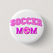 Fußball-Mama Zeichnend und Text ganz rosa Button (Vorderseite)