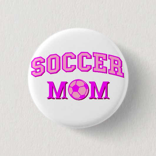 Fußball-Mama Zeichnend und Text ganz rosa Button (Vorderseite)