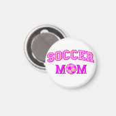 Fußball-Mama Zeichnend und Text ganz rosa Magnet (Vorderseite/Rückseite)