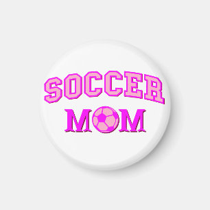 Fußball-Mama Zeichnend und Text ganz rosa Magnet