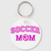 Fußball-Mama Zeichnend und Text ganz rosa Schlüsselanhänger (Rückseite)