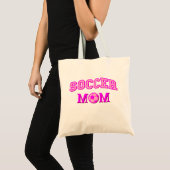 Fußball-Mama Zeichnend und Text ganz rosa Tragetasche (Vorderseite (Produkt))