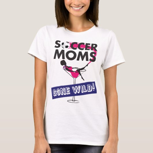 Fußball-Mamas gegangenes wildes schlichtes T-Shirt (Vorderseite)