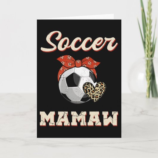 Fußball Mamaw Ndana Leopard Heart Fans Muttertag Karte (Vorderseite)