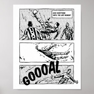 Fußball-Manga-Comic-Stil-Tor-Poster Poster