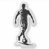 Fußball-Mann mit Ball-Design. Aufkleber (Vorderseite)