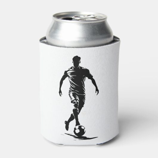 Fußball-Mann mit Ball-Design. Dosenkühler (Kanne Vorderseite)