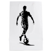 Fußball-Mann mit Ball-Design. Mittlere Geschenktüte (Rückseite)