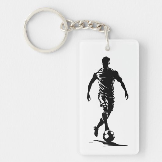 Fußball-Mann mit Ball-Design. Schlüsselanhänger (Vorderseite)