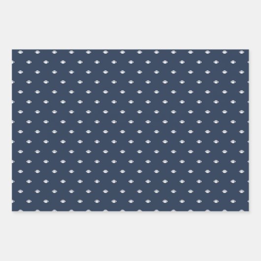 Fußball-Mannschaft blaue personalisierte erste Geschenkpapier Set (Vorderseite)