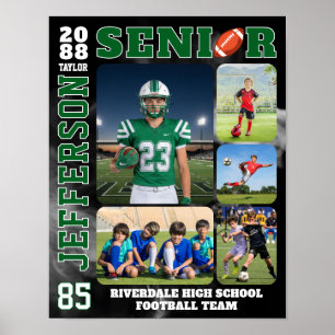 Fußball-Mannschafts-Sportler-Senior-Fotocollage Poster