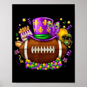 Fußball Mardi Gras Karneval Fett Dienstag Party Ma Poster