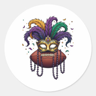 Fußball Mardi Gras Masken Perlen Runder Aufkleber
