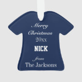 Fußball-Marine, Silver & White Jersey Ornament (Rückseite)