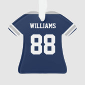 Fußball-Marine, Silver & White Jersey Ornament (Vorderseite)