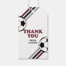 Fußball-Maroon Birthday Gefallen Tags Geschenkanhänger