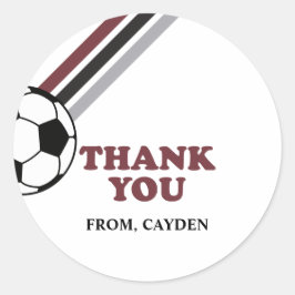 Fußball-Maroon-Streifen Lassen Sie uns ihn zum Geb Runder Aufkleber