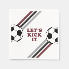 Fußball-Maroon-Streifen Lassen Sie uns ihn zum Geb Serviette