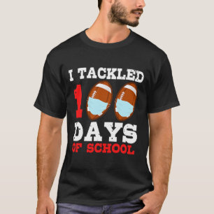 Fußball maskiert Spaß 100 Tage Schullehrer Junge T-Shirt
