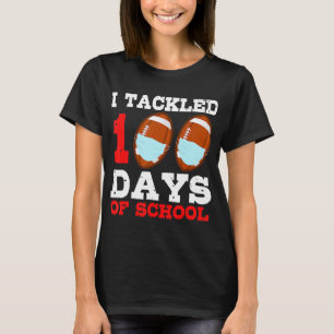 Fußball maskiert Spaß 100 Tage Schullehrer Junge T-Shirt